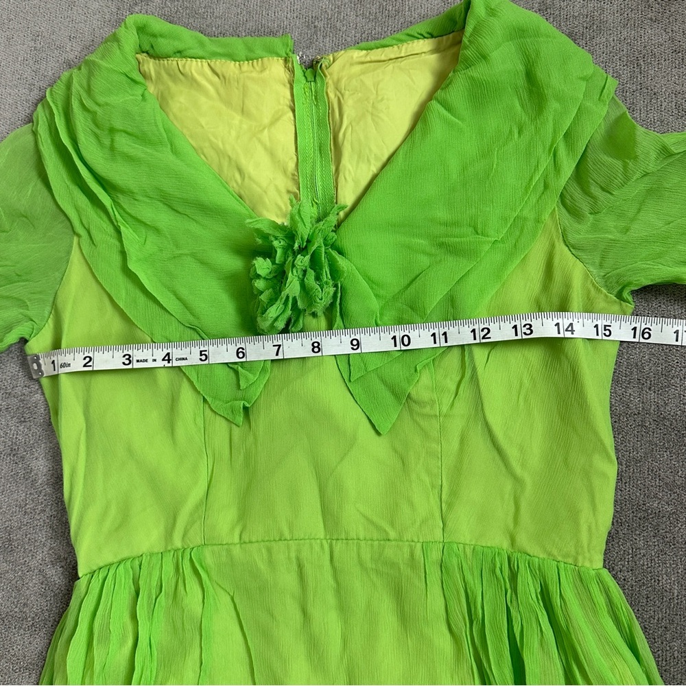 VINTAGE Bright Green Dress - Picture 12 of 14